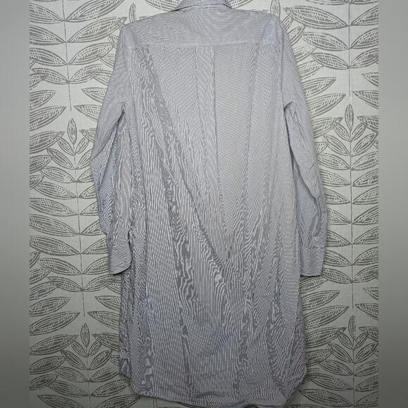 Babaton Shirt Dress Blue Pinstripes Button Neckline Minimalist Old Money Preppy - Picture 8 of 9